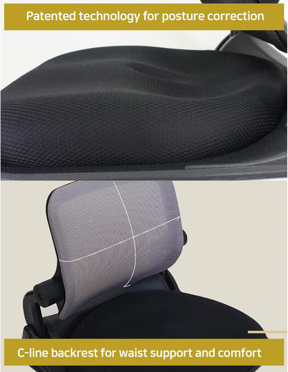 Patented Floor Chair with Back Support - Foldable Orthopedic Floor Chair for Adults/Children - Japanese Legless Seat for Meditation, TV, Pelvic Adjustment - Recliner with Back Support (Gray)