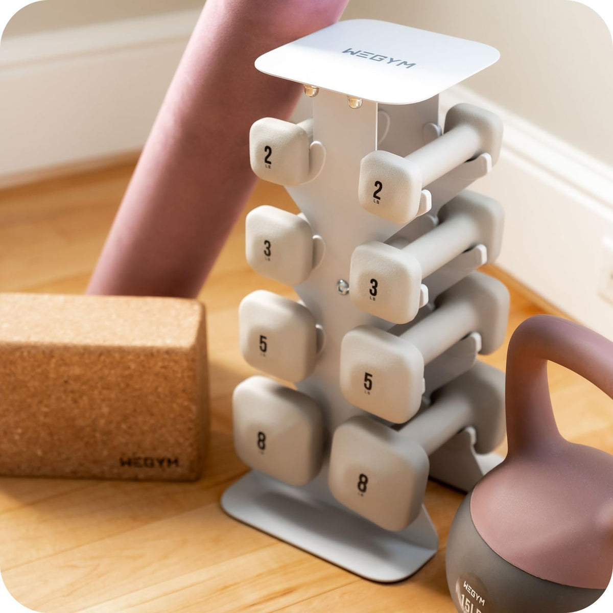 Dumbbell Rack, Sturdy Cast Iron for Space-Saving Home Gym Storage
