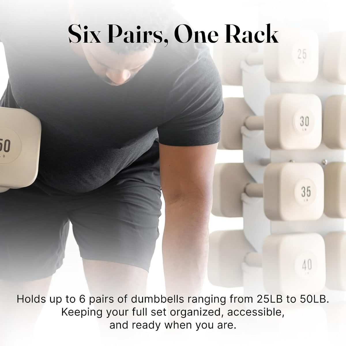 Dumbbell Rack, Sturdy Cast Iron for Space-Saving Home Gym Storage