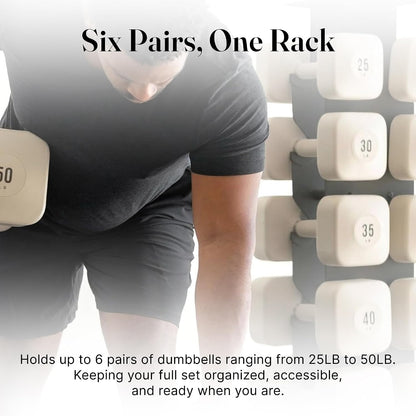 Dumbbell Rack, Sturdy Cast Iron for Space-Saving Home Gym Storage