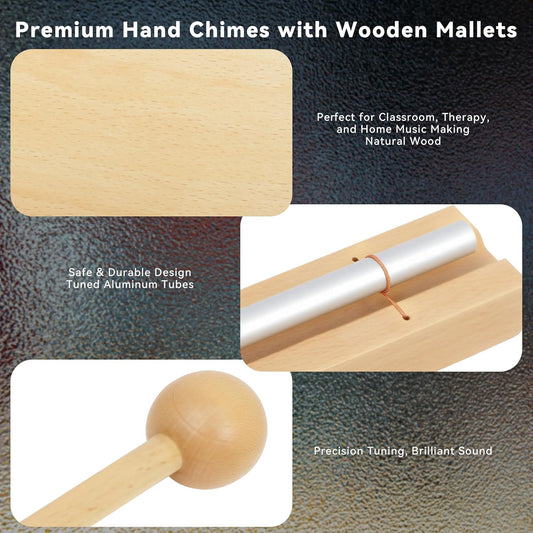 Hand Chime Bell for Meditation & Classroom,2 Tone