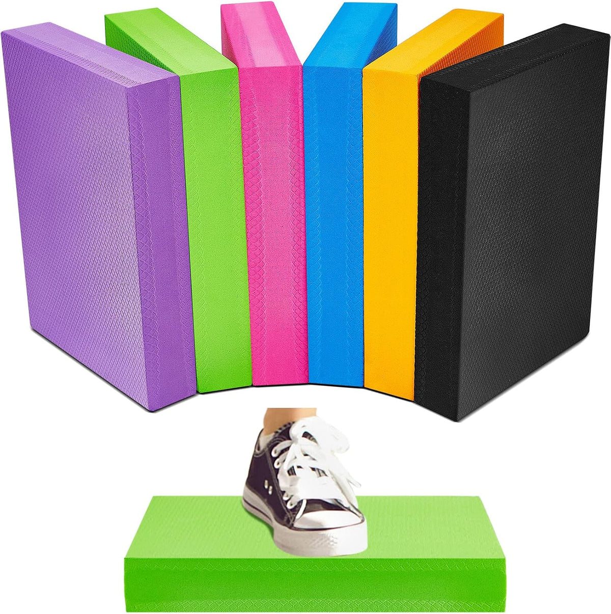 2/4/6 Pcs Balance Pad Foam Pad 11.81 x 7.87 x 1.97 Inch Yoga Mat Non Slip Cushion Exercise Knee Mat for Fitness Stability Stretching, Pilates, Physical Therapy, Core Trainer
