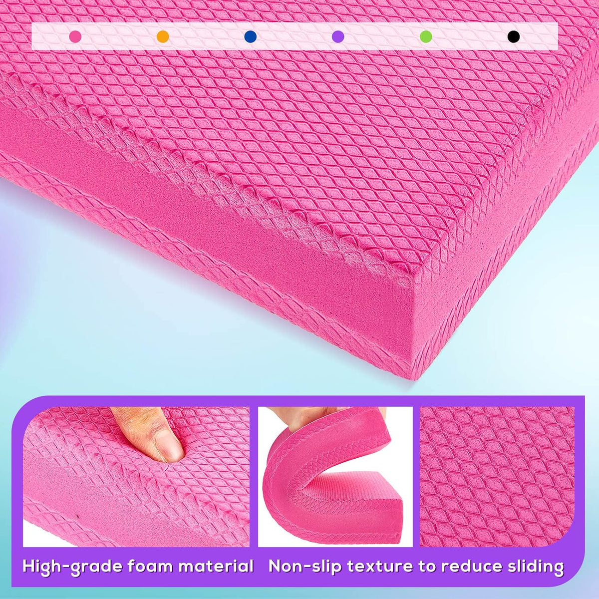 2/4/6 Pcs Balance Pad Foam Pad 11.81 x 7.87 x 1.97 Inch Yoga Mat Non Slip Cushion Exercise Knee Mat for Fitness Stability Stretching, Pilates, Physical Therapy, Core Trainer