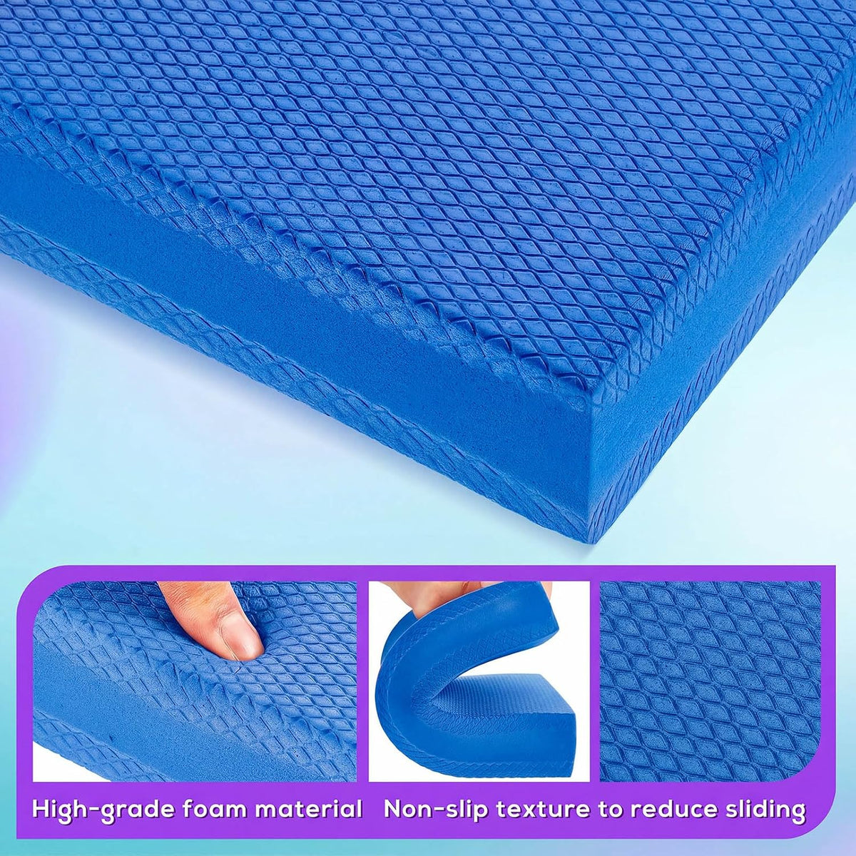 2/4/6 Pcs Balance Pad Foam Pad 11.81 x 7.87 x 1.97 Inch Yoga Mat Non Slip Cushion Exercise Knee Mat for Fitness Stability Stretching, Pilates, Physical Therapy, Core Trainer