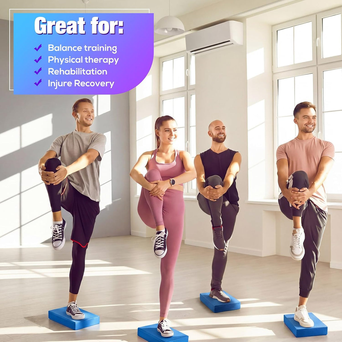 2/4/6 Pcs Balance Pad Foam Pad 11.81 x 7.87 x 1.97 Inch Yoga Mat Non Slip Cushion Exercise Knee Mat for Fitness Stability Stretching, Pilates, Physical Therapy, Core Trainer