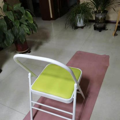 Yoga Chair,Backless Yoga Chair Prop,Pilates Chair,Yoga Chair Iyengar,Foldable and Portable Folding Stools for Yoga,Green