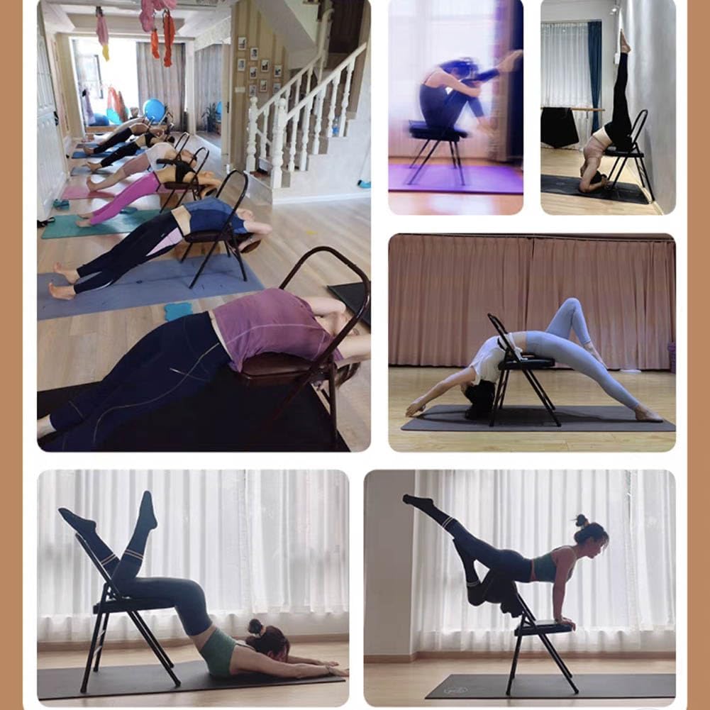 Yoga Chair,Backless Yoga Chair Prop,Pilates Chair,Yoga Chair Iyengar,Foldable and Portable Folding Stools for Yoga,Green