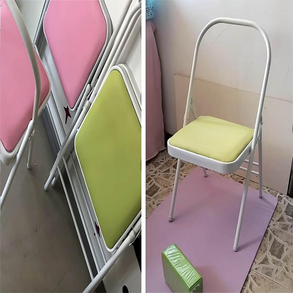 Yoga Chair,Backless Yoga Chair Prop,Pilates Chair,Yoga Chair Iyengar,Foldable and Portable Folding Stools for Yoga,Green