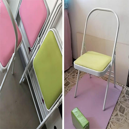 Yoga Chair,Backless Yoga Chair Prop,Pilates Chair,Yoga Chair Iyengar,Foldable and Portable Folding Stools for Yoga,Green
