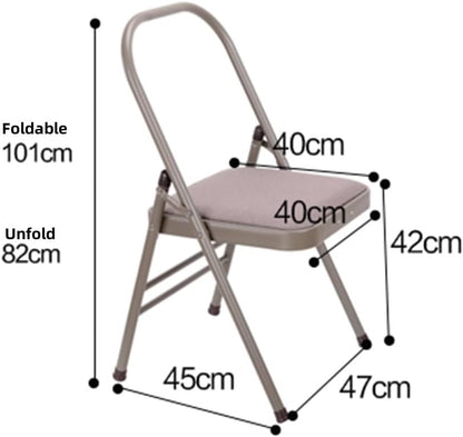 Yoga Auxiliary Chair Thickened Folding Chair，Iyengar Yoga Chair，Black/Gray Portable Backless Yoga Chair, Adult Foldable Yoga Chair, Easy Storage(Gray)