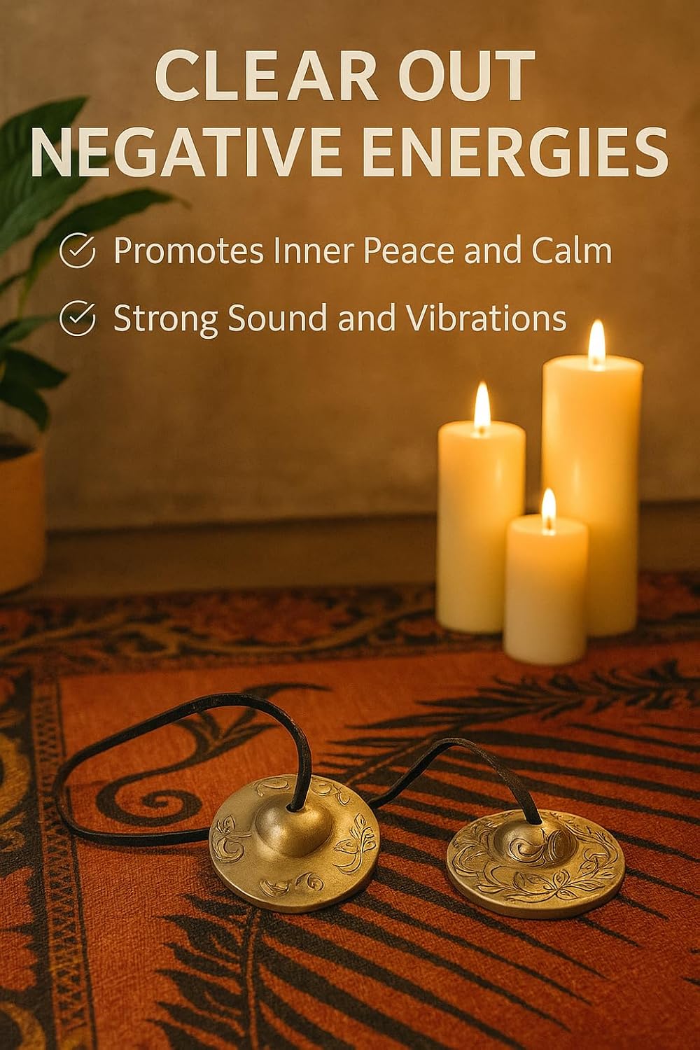 Tibetan Tingsha Cymbal Bells with case | Handcrafted in Nepal Sound Healing Meditation bells 6.5 cm for Sound Healing and Mindfulness. Sound Healing Instrument for Yoga and Meditation (Blue)