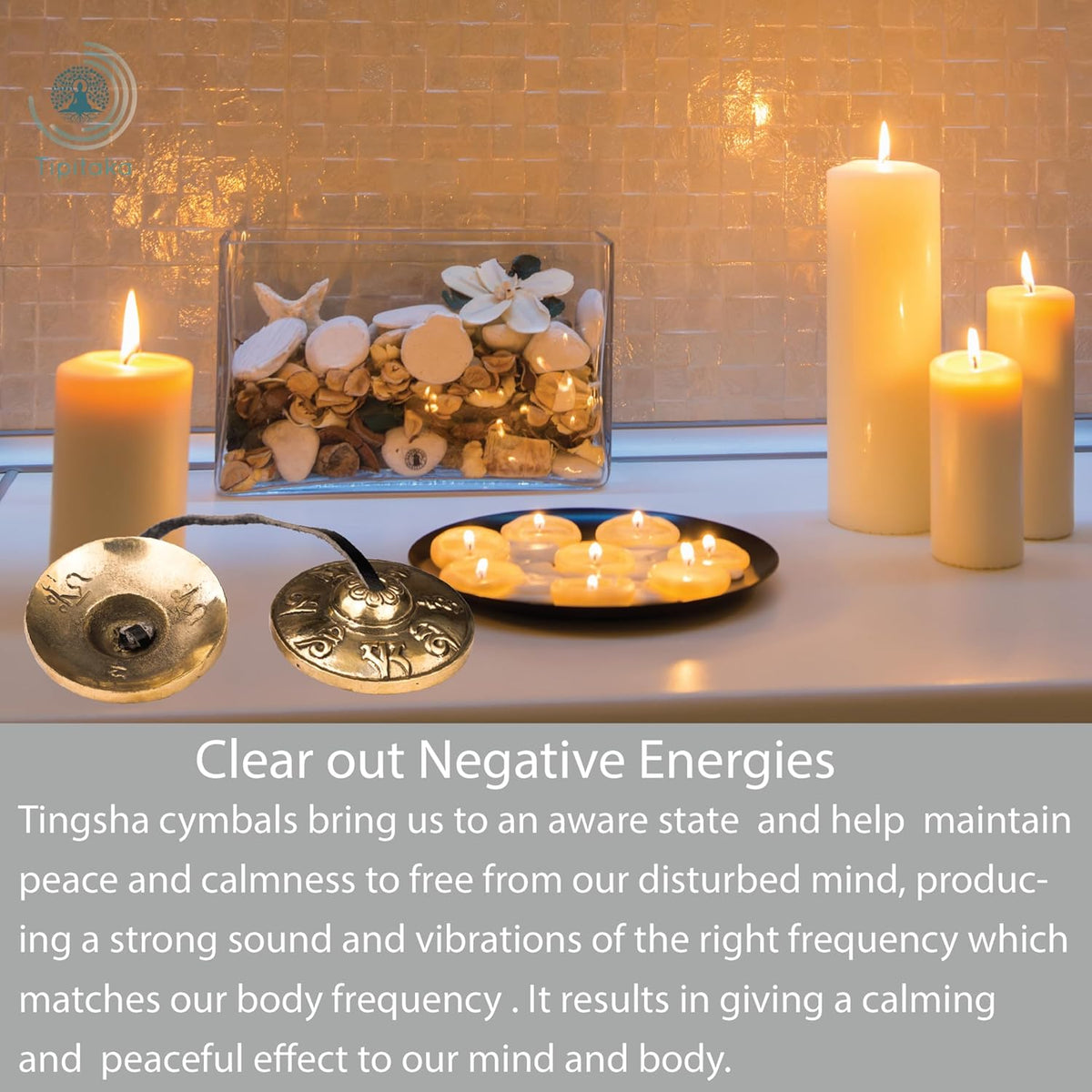 Tibetan Tingsha Cymbal Bells with case | Handcrafted in Nepal Sound Healing Meditation bells 6.5 cm for Sound Healing and Mindfulness. Sound Healing Instrument for Yoga and Meditation (Blue)
