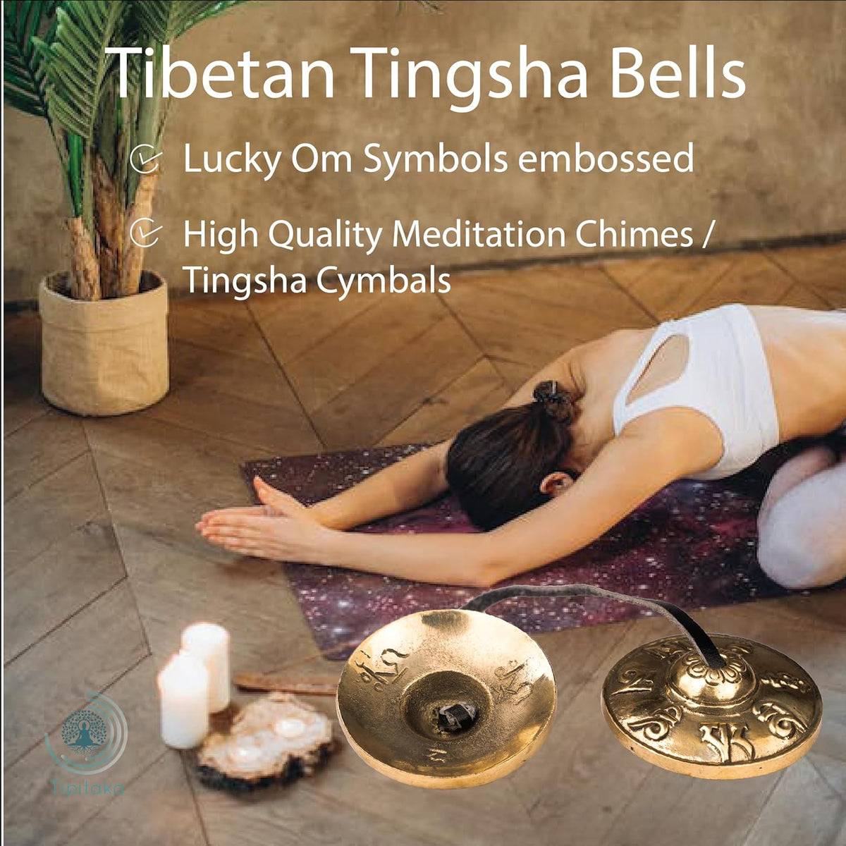 Tibetan Tingsha Cymbal Bells with case | Handcrafted in Nepal Sound Healing Meditation bells 6.5 cm for Sound Healing and Mindfulness. Sound Healing Instrument for Yoga and Meditation (Blue)