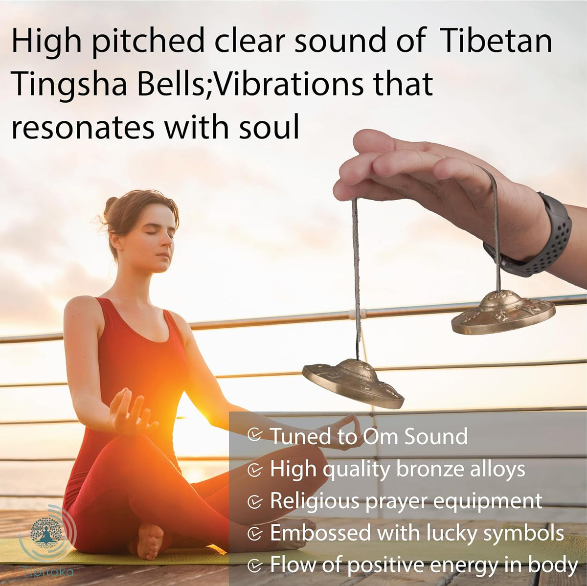 Tibetan Tingsha Cymbal Bells with case | Handcrafted in Nepal Sound Healing Meditation bells 6.5 cm for Sound Healing and Mindfulness. Sound Healing Instrument for Yoga and Meditation (Blue)