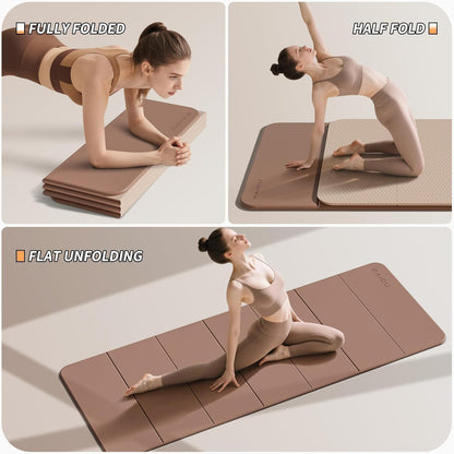 Foldable Yoga Mat 10MM Thick SGS Certified TPE 75x26" Portable