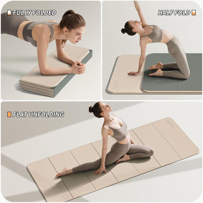 Foldable Yoga Mat 10MM Thick SGS Certified TPE 75x26" Portable