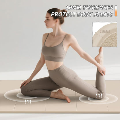 Foldable Yoga Mat 10MM Thick SGS Certified TPE 75x26" Portable
