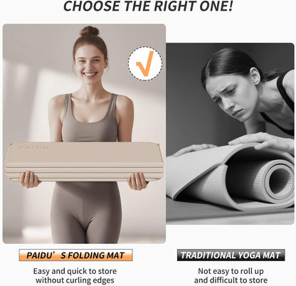 Foldable Yoga Mat 10MM Thick SGS Certified TPE 75x26" Portable