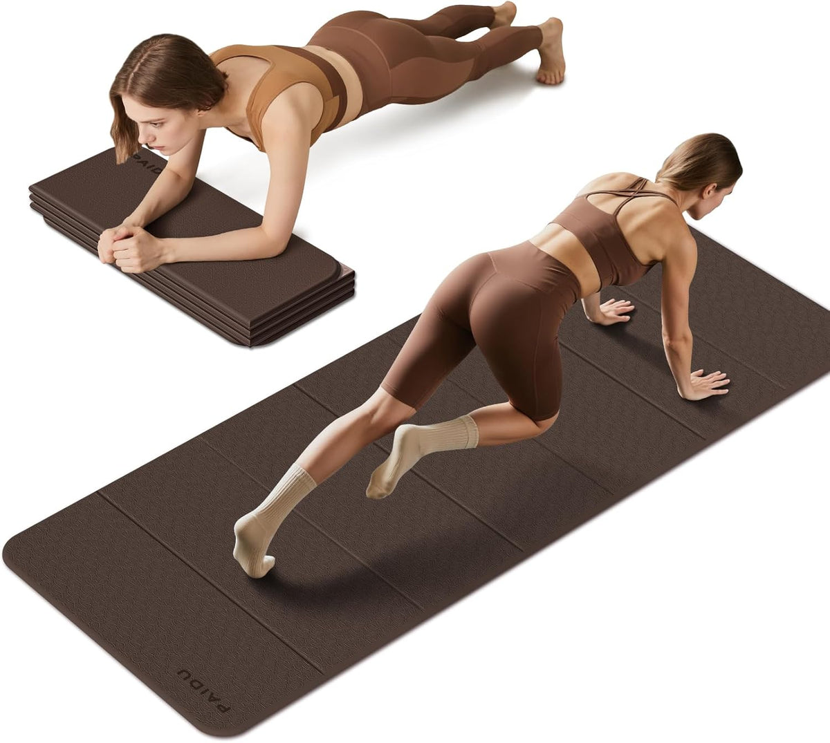 Foldable Yoga Mat 10MM Thick SGS Certified TPE 75x26" Portable