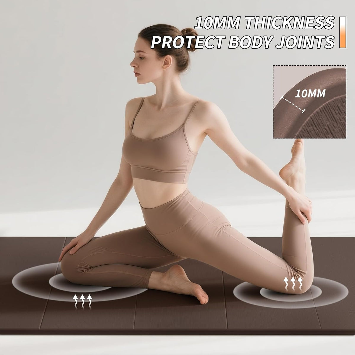 Foldable Yoga Mat 10MM Thick SGS Certified TPE 75x26" Portable