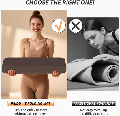 Foldable Yoga Mat 10MM Thick SGS Certified TPE 75x26" Portable