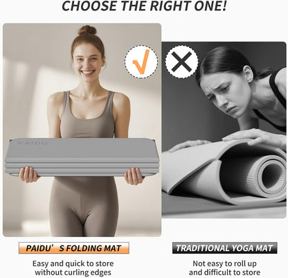 Foldable Yoga Mat 10MM Thick SGS Certified TPE 75x26" Portable