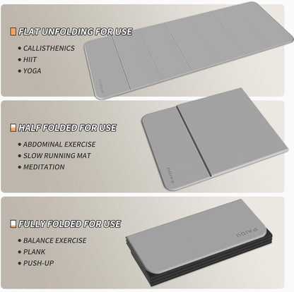 Foldable Yoga Mat 10MM Thick SGS Certified TPE 75x26" Portable