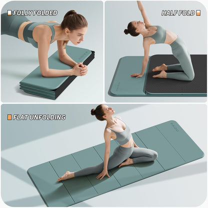 Foldable Yoga Mat 10MM Thick SGS Certified TPE 75x26" Portable