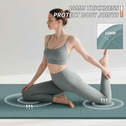 Foldable Yoga Mat 10MM Thick SGS Certified TPE 75x26" Portable