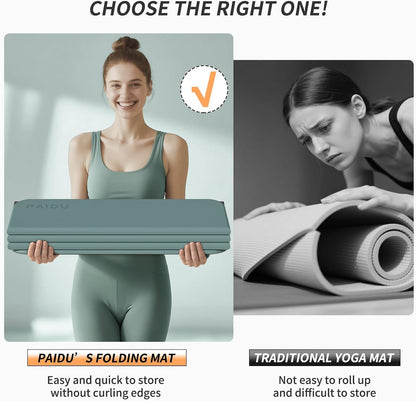 Foldable Yoga Mat 10MM Thick SGS Certified TPE 75x26" Portable