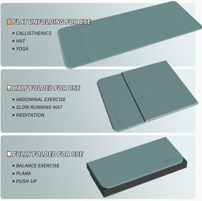 Foldable Yoga Mat 10MM Thick SGS Certified TPE 75x26" Portable