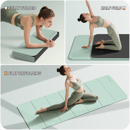 Foldable Yoga Mat 10MM Thick SGS Certified TPE 75x26" Portable