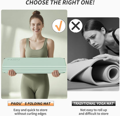Foldable Yoga Mat 10MM Thick SGS Certified TPE 75x26" Portable