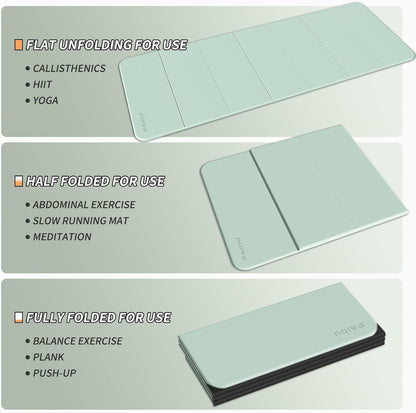 Foldable Yoga Mat 10MM Thick SGS Certified TPE 75x26" Portable