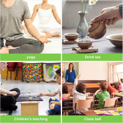 Meditation Chime Solo Hand Bell, Classroom Management Chimes Instrument, Mindfulness Bell for Teachers, Yoga, Prayer, Silver (7")