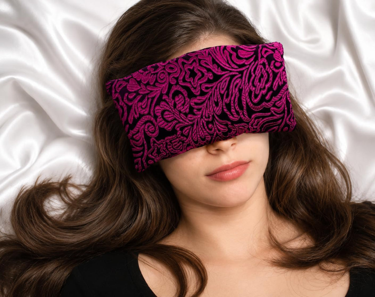 Handmade Luxe Serenity Eye Pillow - All-Natural Flaxseed - Unscented or Lavender Scented – Weighted Eye Mask for Yoga, Meditation, Hot & Cold Therapy