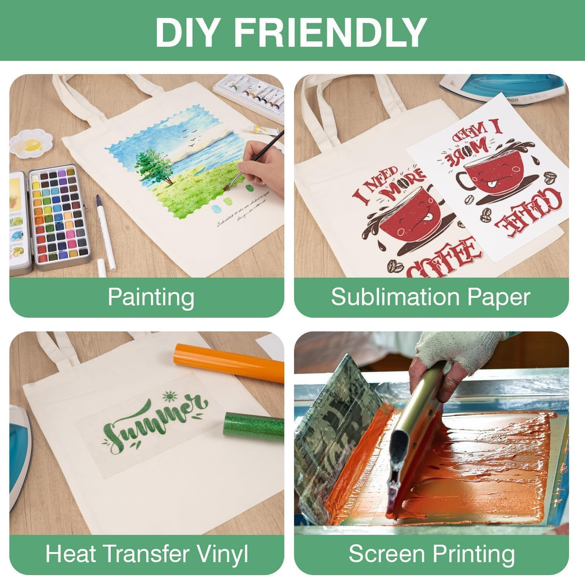50 Pack Canvas Tote Bags for DIY Projects (13x15 Inches)