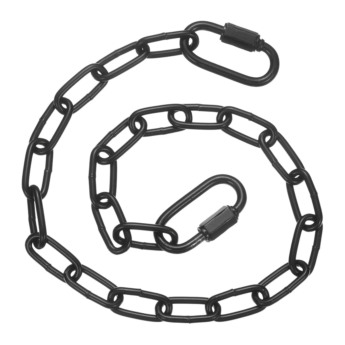2 Pcs Gate Chain Lock, 34 in x 4mm Dia Alloy Steel Hanging Chain Lock with 2 Clasps for Stall Barn Fence Gate Hammock Swing Punching Sandbag Yoga Gym, Black