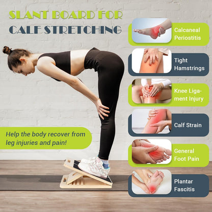 Slant Board Calf Stretching, 460 LBS Capacity Portable Wooden Incline Board