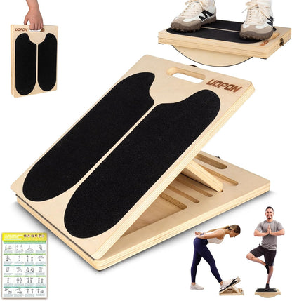 Slant Board Calf Stretching, 460 LBS Capacity Portable Wooden Incline Board