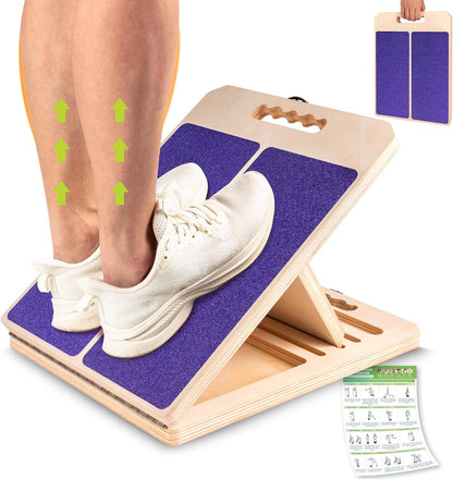 Slant Board Calf Stretching, 460 LBS Capacity Portable Wooden Incline Board