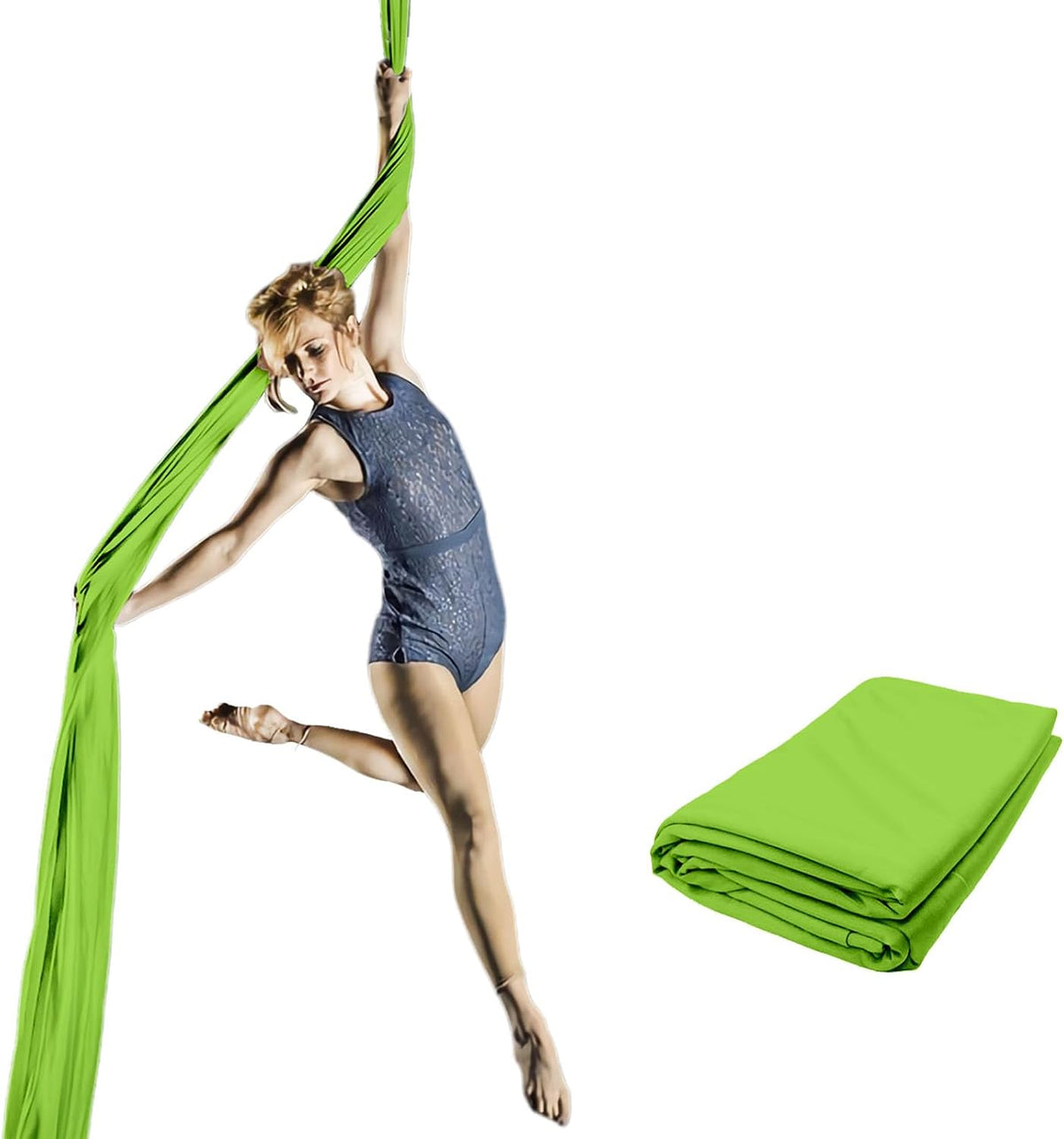 Aerial Silks Fabric, 9 Yards(8.2mL x 1.5mW) 40D Nylon Medium Stretch Yoga Swing for Acrobatic Flying, Durable Aerial Trapeze for Home, Boost Strength Balance (Fabric Only)