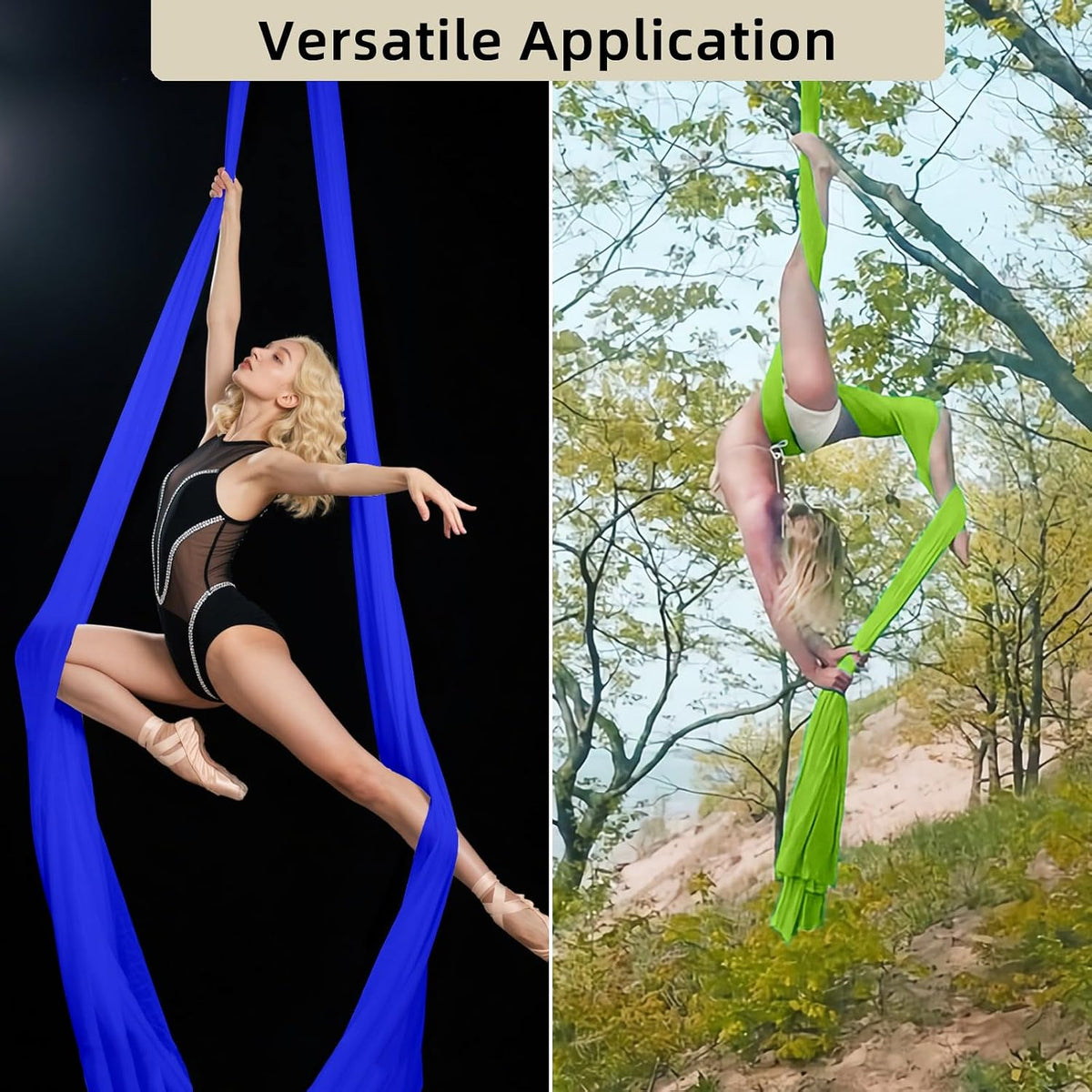 Aerial Silks Fabric, 9 Yards(8.2mL x 1.5mW) 40D Nylon Medium Stretch Yoga Swing for Acrobatic Flying, Durable Aerial Trapeze for Home, Boost Strength Balance (Fabric Only)