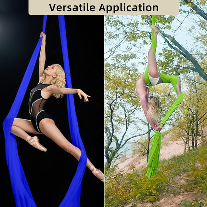 Aerial Silks Fabric, 9 Yards(8.2mL x 1.5mW) 40D Nylon Medium Stretch Yoga Swing for Acrobatic Flying, Durable Aerial Trapeze for Home, Boost Strength Balance (Fabric Only)