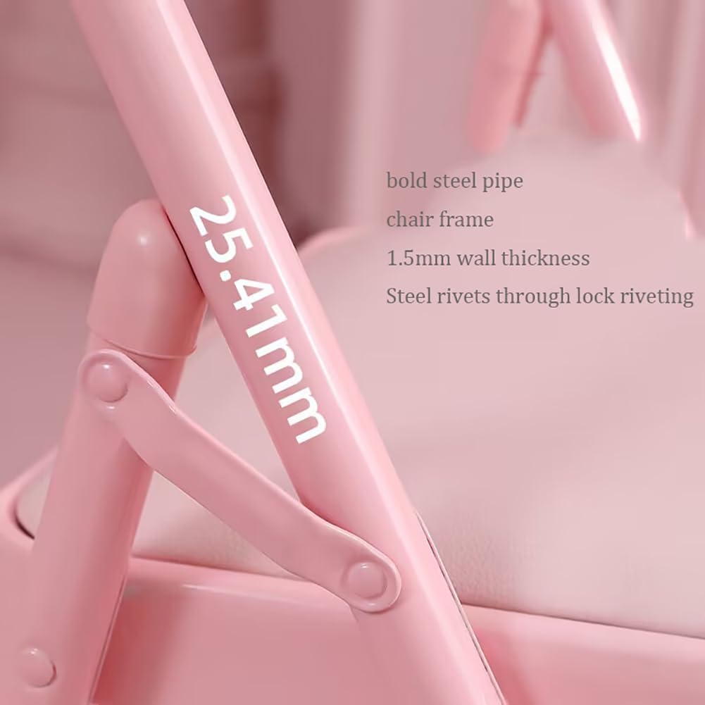Yoga Chair Iyengar,Yoga Auxiliary Foldable Chair with Lumbar Back Support BalanceYoga Equipment Metal Folding Chair Balance Handstand Training Tool,Pink- 45 * 41 * 82.5CM