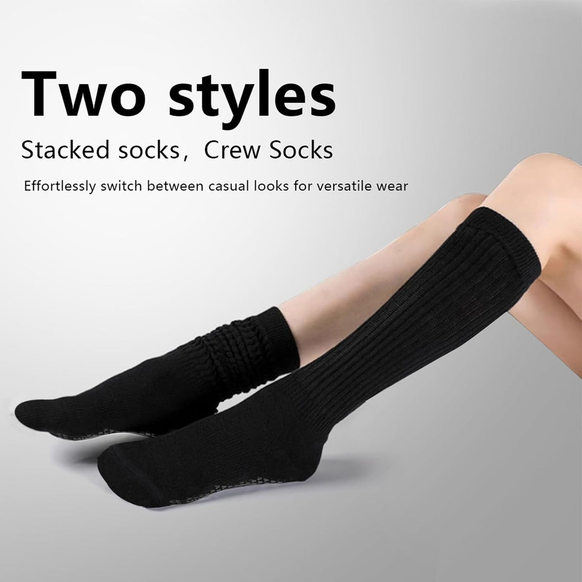 Non Slip Pilates Grip Socks for Women Yoga Barre Knitted Cotton