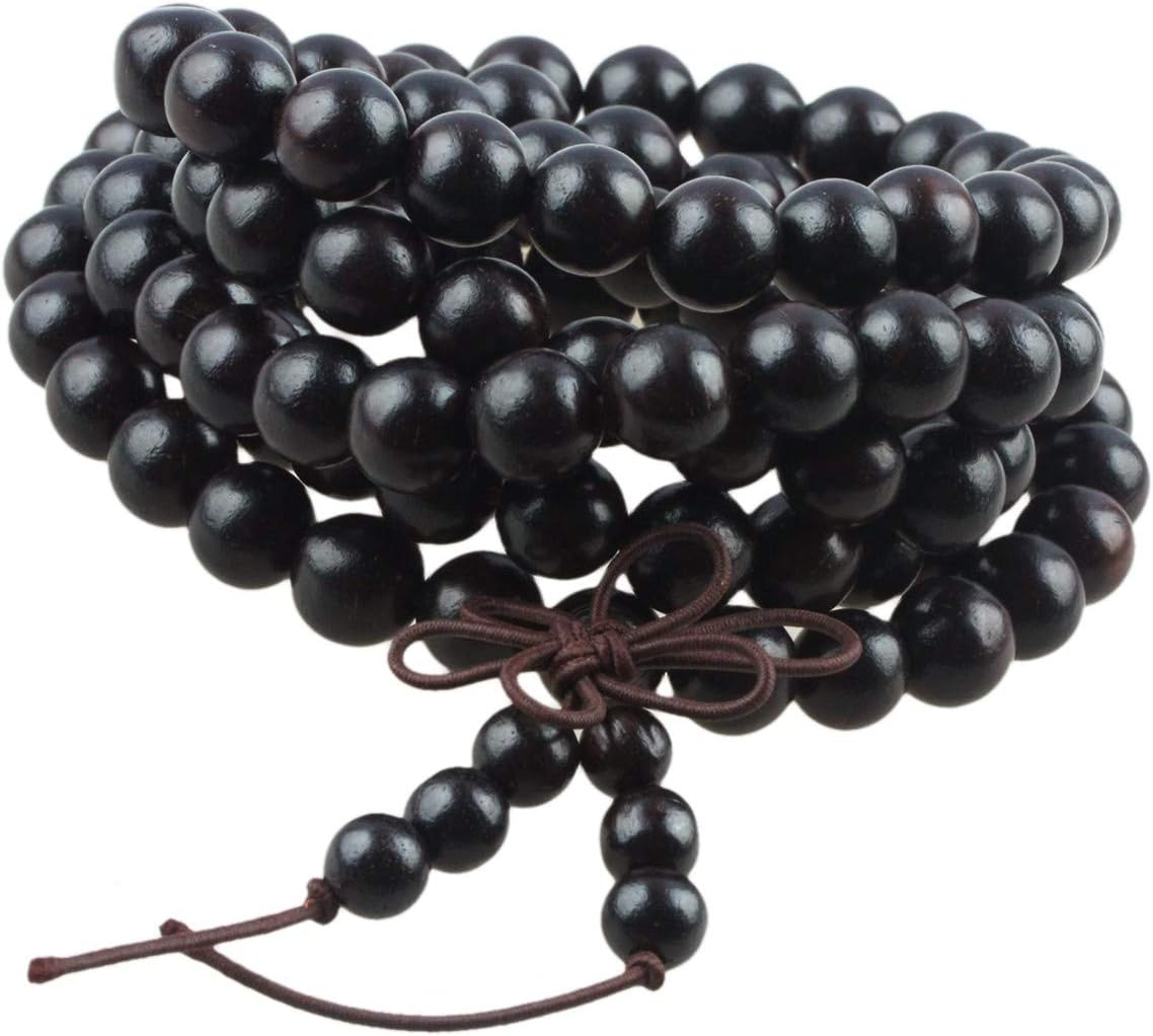 6mm Wooden 108 Tibetan Buddhist Prayer Beads Mala Bracelet