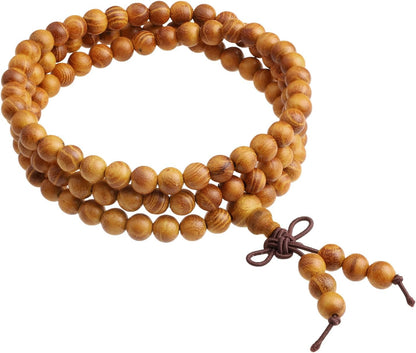 6mm Wooden 108 Tibetan Buddhist Prayer Beads Mala Bracelet