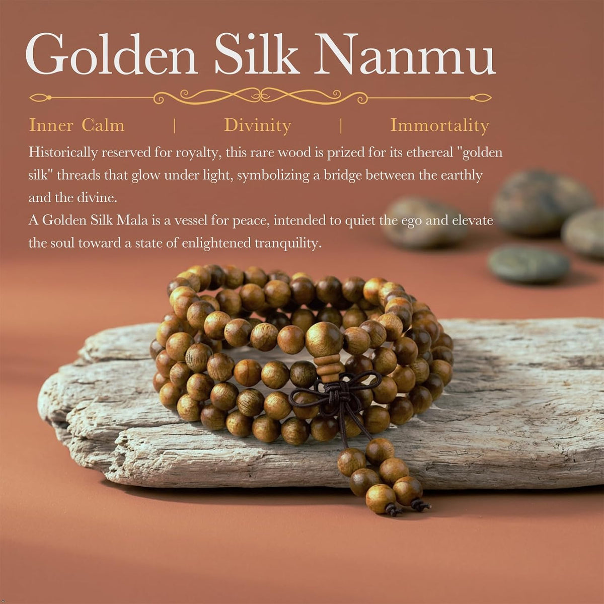 6mm Wooden 108 Tibetan Buddhist Prayer Beads Mala Bracelet