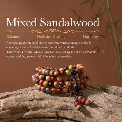 6mm Wooden 108 Tibetan Buddhist Prayer Beads Mala Bracelet